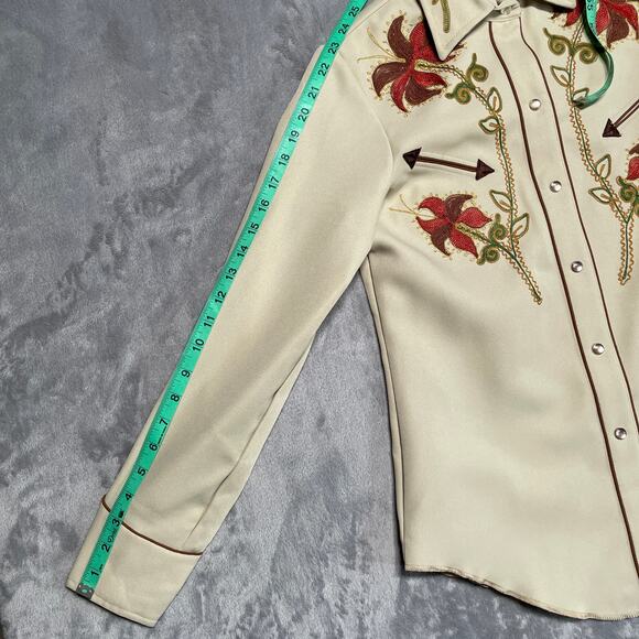 H Bar C Nevada Shirt 32 Vintage California Ranchwear Pearl Snap Rodeo Rockabilly - Picture 9 of 12